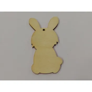 Vánoční dekorace Dřevěný výřez zajíček č.7