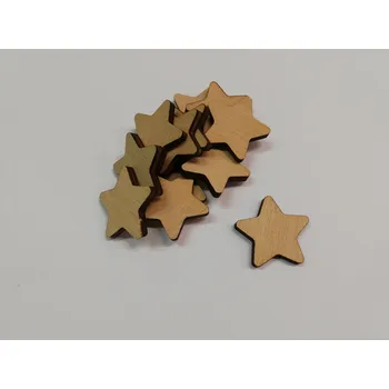 Vánoční dekorace Dřevěný výřez hvězda pěticípá kulatá velká