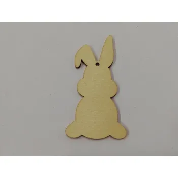 Vánoční dekorace Dřevěný výřez zajíček č.5