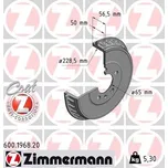 Brzdový buben ZIMMERMANN 600.1968.20