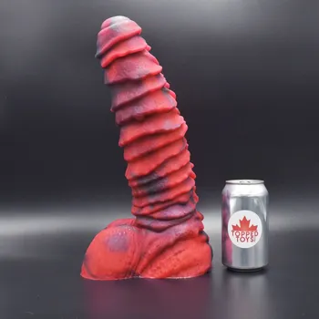 Dildo Topped Toys Mordax 115 Forge Red, prémiové silikonové dildo 36,5 x 9,4 cm
