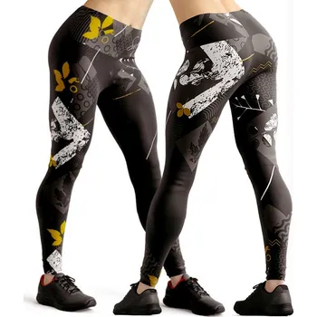 Dámské legíny SWEEP SWPT120 černá/zlatá S