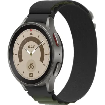 VSECHNONAMOBIL 65080 NYLON Řemínek pro Samsung Galaxy Watch 6 Classic (47mm/43mm) a Watch 6 (44mm/40mm) zelený-černý