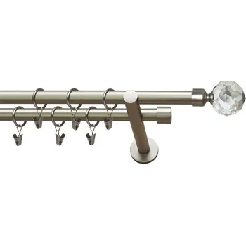 Silver dvoutyč komplet-KRYSTAL Barva: chrom mat, Délka: 200 cm