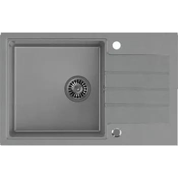 Kuchyňský dřez QUADRON PETER 111 granitový dřez Steingran šedý s ručním sifonem a šroubovacím uzávěrem