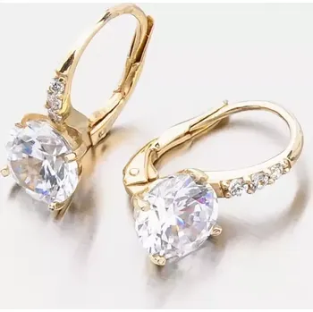 Náušnice Dámské náušnice žluté zlato 585 zirkon v žlutém 663P-120220