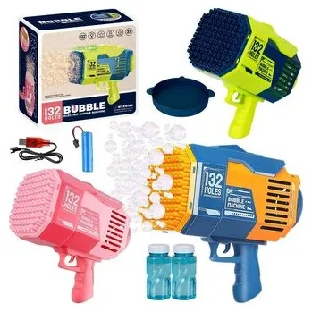 Hra na zahradu Pistolet na bańki na baterie 132 otwory MIX