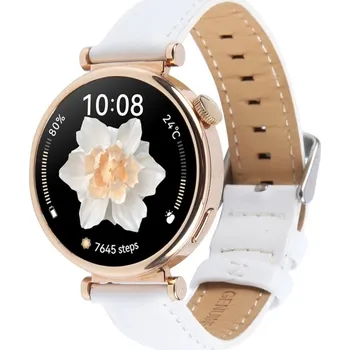 Ostatní příslušenství k chytrým hodinkám VSECHNONAMOBIL 109597 LEATHER Kožený řemínek pro Garmin Lily 2 / Lily 2 Active bílý