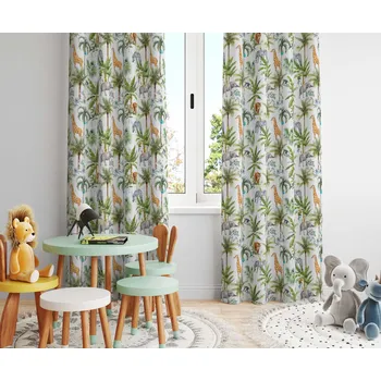 Dekorativní polštářek Orbytex Dětský zatemňovací závěs hotový - safari Rozměry: povláček na polštářek 40x40 na zip (bez výplně)