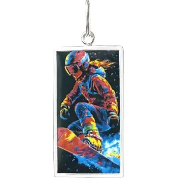 Přívěsek Snowboardistka Miniartion stříbro