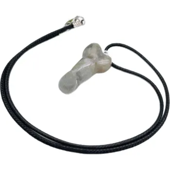 Přívěsek Labradorit Penis amulet pro plodnost, přívěsek přírodní kámen ručně broušený 3 cm, kámen splněných snů