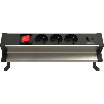 Elektrická zásuvka Zásuvková lišta stolní, 3 zásuvky + 2 USB&nbsp;553047