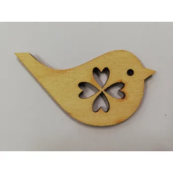 Vánoční dekorace Dřevěný výřez ptáček č.6