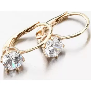 Náušnice Dámské náušnice žluté zlato 585 zirkon korunky 663P-120683