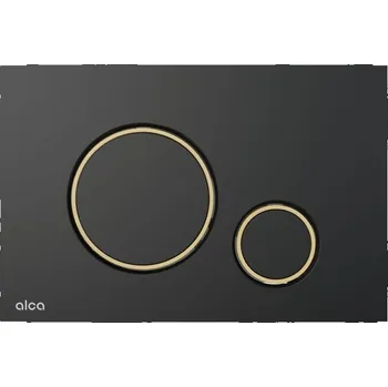 Alcadrain Thin Ovládací tlačítko M778-5, pro 2 množství splachování, černá mat/zlatá lesk