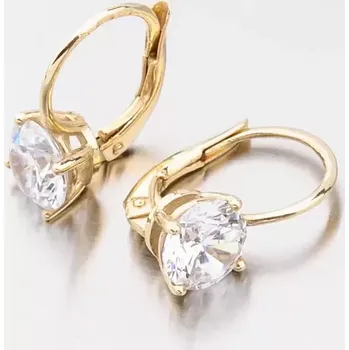 Náušnice Dámské náušnice žluté zlato 585 zirkon 663P-120628