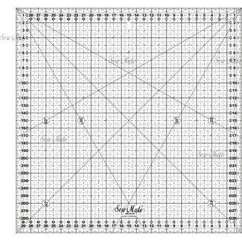 Řezací pravítko Donwei Rastrové pravítko na patchwork 30x30cm M3030-BK černé