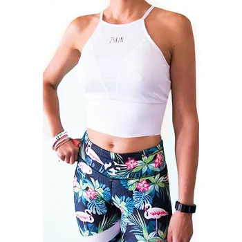 Dámské tričko 2skin CROP TOP bílá M