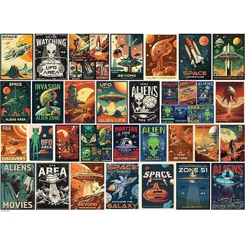 Puzzle Eurographics Vintage plakáty Mimozemšťané 1000 dílků