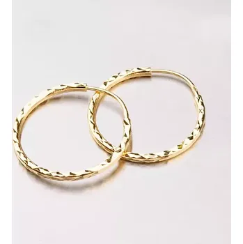 Náušnice Dámské náušnice žluté zlato 585 kruhy - 20 mm 12-711