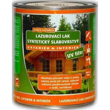 Lak na dřevo ColorCity LAZUREX S 1023 LAZUROVACÍ LAK SYNTETICKÝ SLABOVRSTVÝ Barva: mahagon, Balení: 0,6 l
