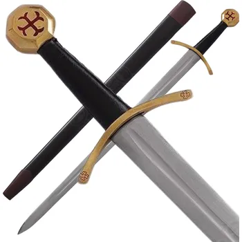 Replika zbraně Lord of Battles - Bojový meč Templář s pochvou, Třída D