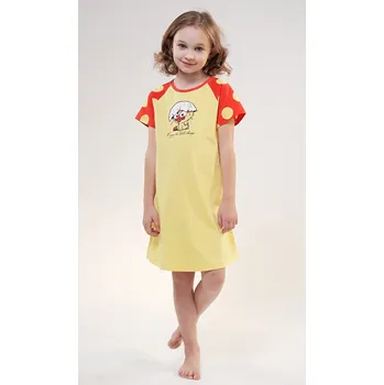 Dívčí noční košile Vienetta Secret Dívčí noční košile s krátkým rukávem Kuře žlutá Velikost: 13 - 14