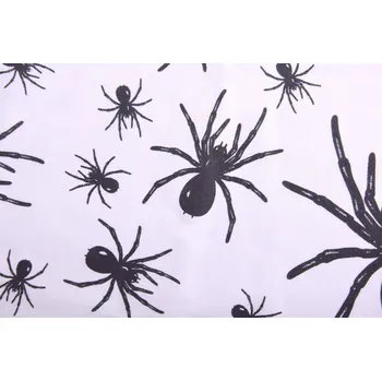 Bavlněná látka s halloweenským potiskem pavouků DL100