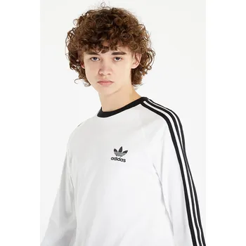 Pánské tričko Tričko adidas 3-Stripes Long Sleeve Tee White XXL