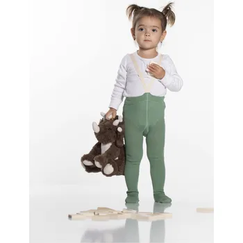 Dětské punčochy na kšandy BIO bavlna zelené 86/92