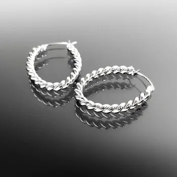 Náušnice Kroucené oválné náušnice z chirurgické oceli č. 1557