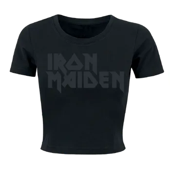 Tričko z Iron Maiden - Black On Black Logo - Ženy - černá