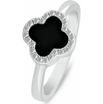 Prsten Brilio Silver Stříbrný prsten Čtyřlístek se zirkony RI152WBC 56 mm + 2 měsíce na vrácení zboží