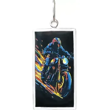 Přívěsek Motocyklista Miniartion stříbro