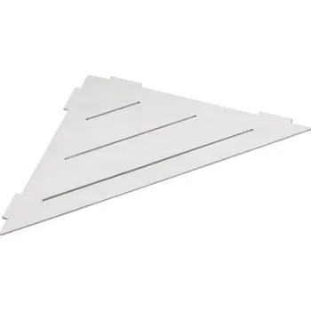 Drátěná police Bemeta Cytro polička do spár rohová, trojúhelníková, bez okrajů, 29,7x2x21 cm, nerez brus