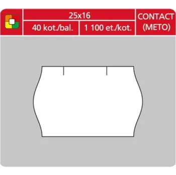 Samolepící etiketa Cenové etikety CONTACT - 25x16, 1100ks, oblé, bílé