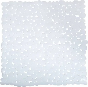 Protiskluzová podložka MSV protiskluzová podložka do sprchy Galets, bílá, 53 × 53 cm