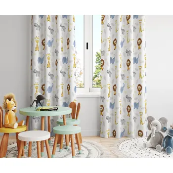 Dekorativní polštářek Orbytex Dětský zatemňovací závěs hotový - zoo Rozměry: povláček na polštářek 40x40 na zip (bez výplně)