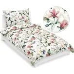 Povlečení bavlněné s hotelovou kapsou - Růžová,Zelená - 140x200, 70x90 cm