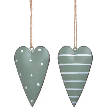 Pro Háčkování Srdce kovové malé 2 ks zelená