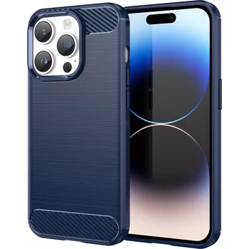 Pouzdro na mobilní telefon Forcell Carbon Case kryt na iPhone 14 Pro , silikonové, modré, 9145576267257