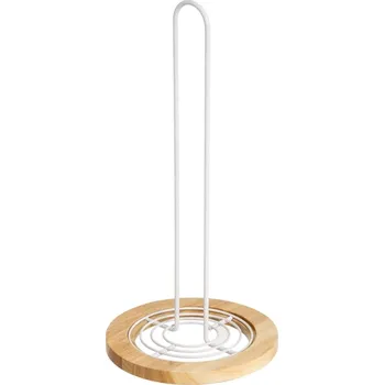 Držák kuchyňských utěrek Bílý/v přírodní barvě kovový stojan na papírové utěrky ø 15 cm – Casa Selección ID_1757942