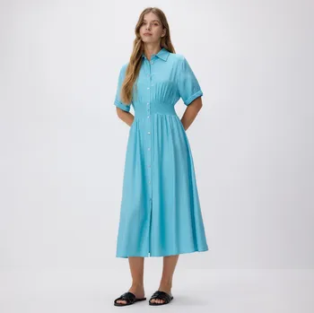 Dámské šaty Reserved - Košilové šaty - bledá tyrkysová - 5131V-06X - 5131V-06X-M