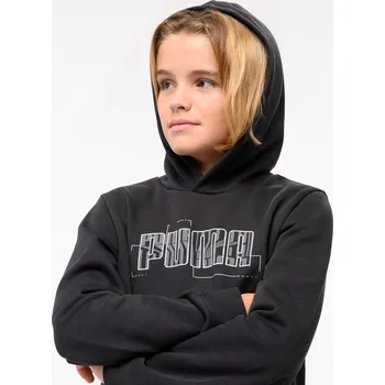 Dámská mikina DECATHLON Dětská mikina s kapucí 5-6 LET ČERNÁ