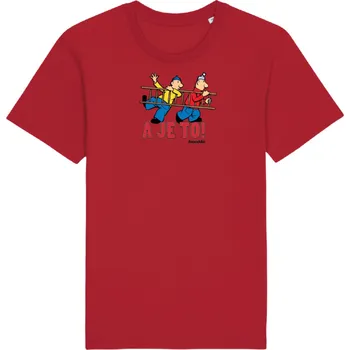 Dámské tričko Dětské tričko Pat a Mat s žebříkem červené XL