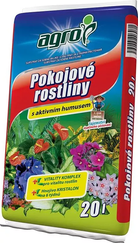 AGRO Substrát pro pokojové rostliny 20 l s aktivním humusem