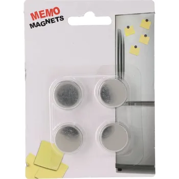 Dekorativní magnet Magnet na lednici MEMO 2 cm, 4 ks, nerez