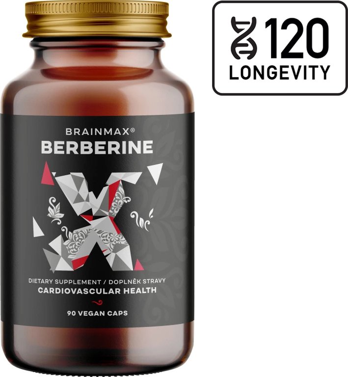 BrainMax Berberin 500 mg, 90 rostlinných kapslí Přírodní bioaktivní látka, doplněk stravy