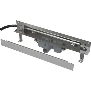 Alcadrain Spa Odtokový systém pro zabudování do stěny 105 cm, kryt nerez mat, osvětlení modrá