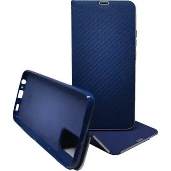Pouzdro na mobilní telefon Pouzdro Vennus Book Carbon Samsung Galaxy A02s A025G Modré
